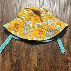 Yellow Kids Bucket Hat with Animal Print